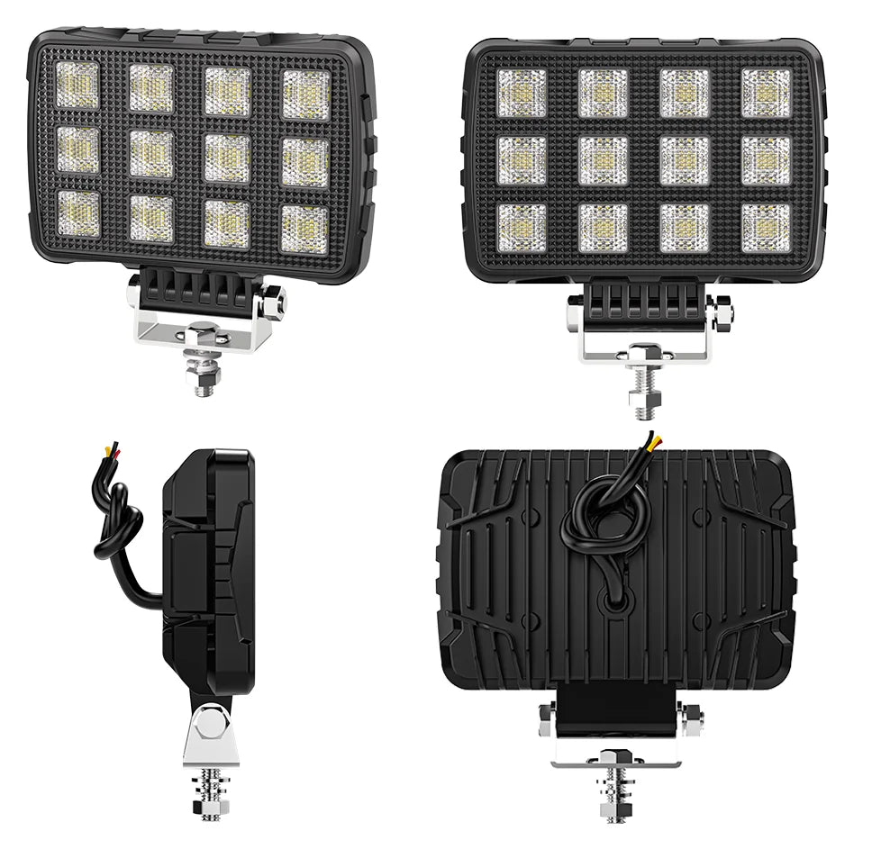 5.7 Inch Black Knight Rectangle Floodlight 9-32V Car Work Light For Jeep Truck Boat Tractor ATV Offroad 4X4 Barra LED Headlight