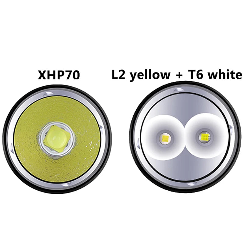 Diving flashlight P70 high-brightness flashlight L2 magnetic control switch professional diving fill light LED light