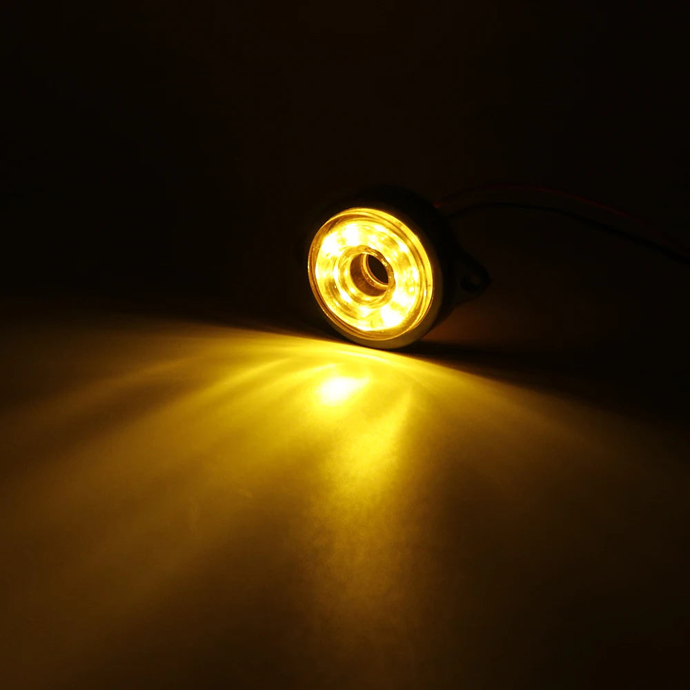 24V Round LED Clearance Light LED Front Rear Side Marker Indicator Light for Truck RV Car Bus Trailer Van Caravan Boat