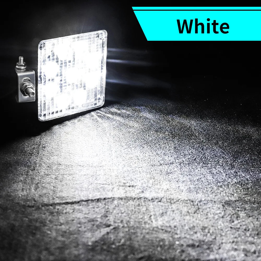 4-inch Car LED Work Light Square Spotlights 27W Super Bright 4X4 off-road Lights Tractor locomotive LED Driving Light 12V 24V