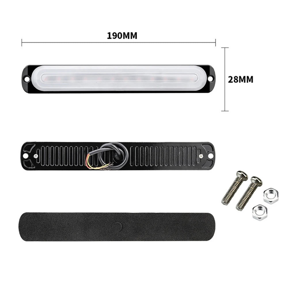 Luz de emergencia universal para automóvil, lámpara de flash policial ultradelgada con luz estroboscópica, luz de advertencia LED, luz de giro lateral para vehículo y camión