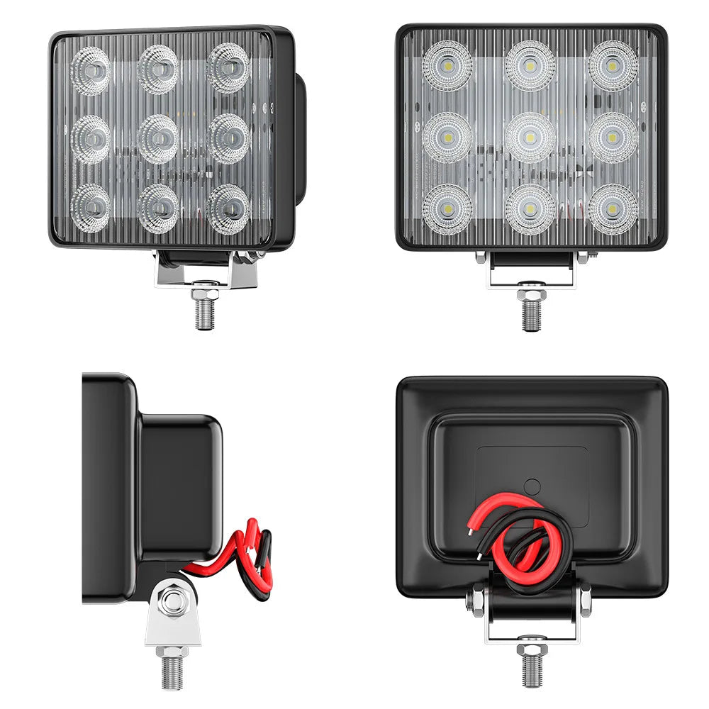 12/24V Bright Truck Flashing LED Warning Light Universal Pickup Truck Trailer RV Waterproof 9LED Tail Brake Marker Rear Lamp