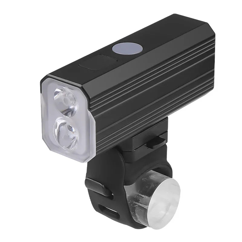 Luz de bicicleta de aleación de aluminio, brillante, de alta luminosidad, con banco de energía, luz delantera de seguridad para ciclismo