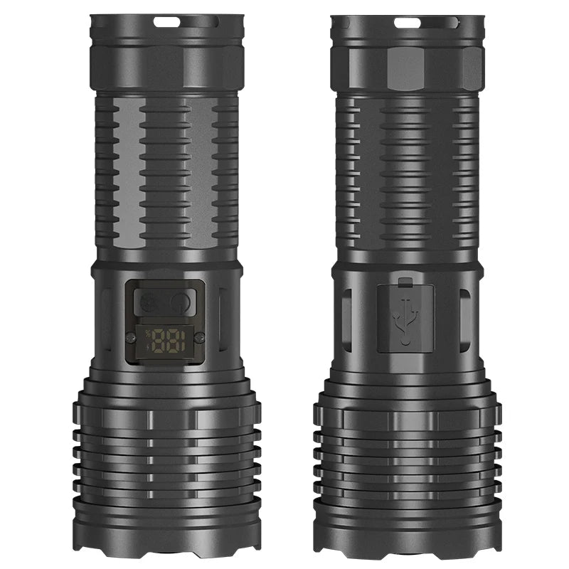 LED flashlight TYPE-C USB charging built-in battery High power waterproof zoom 4-speed adjustment Multi-function outdoor camping