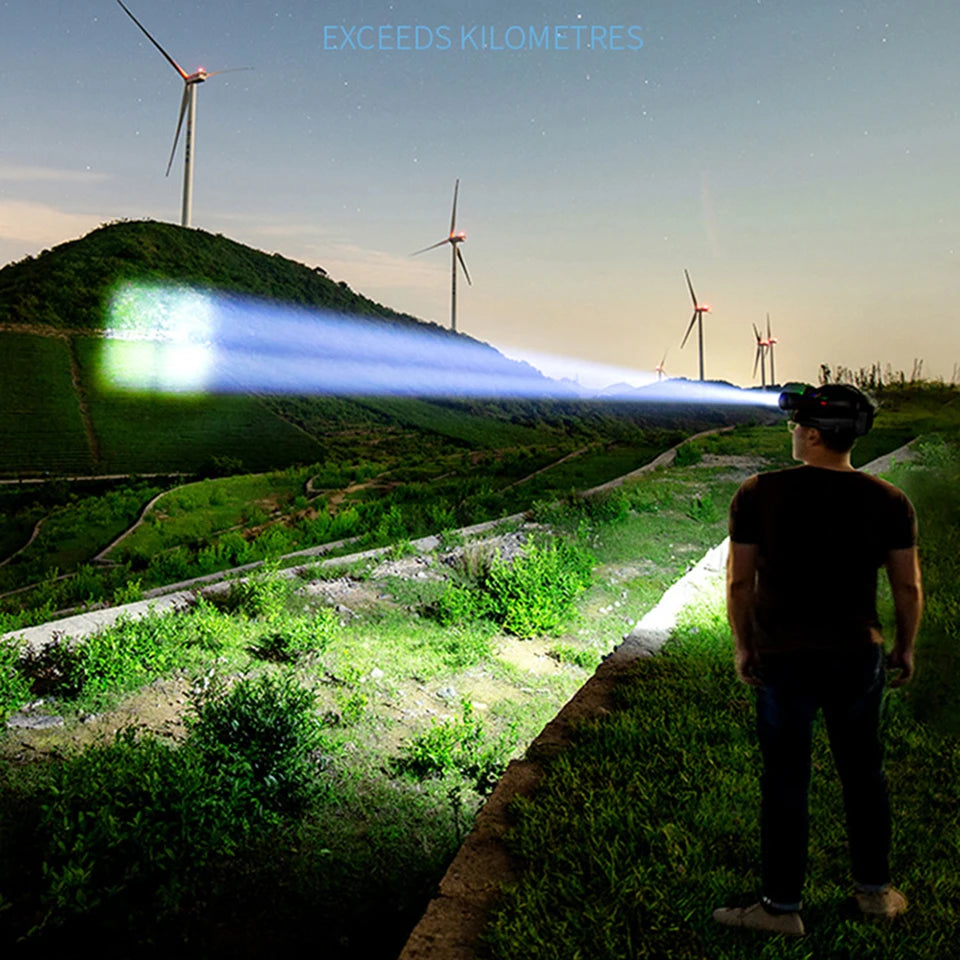 XHP70.2 Led Headlamp Headlight Power Bank USB Rchargeable 3*18650 Battery 7800mAh Head Lamp Flashlight Fishing Torchs