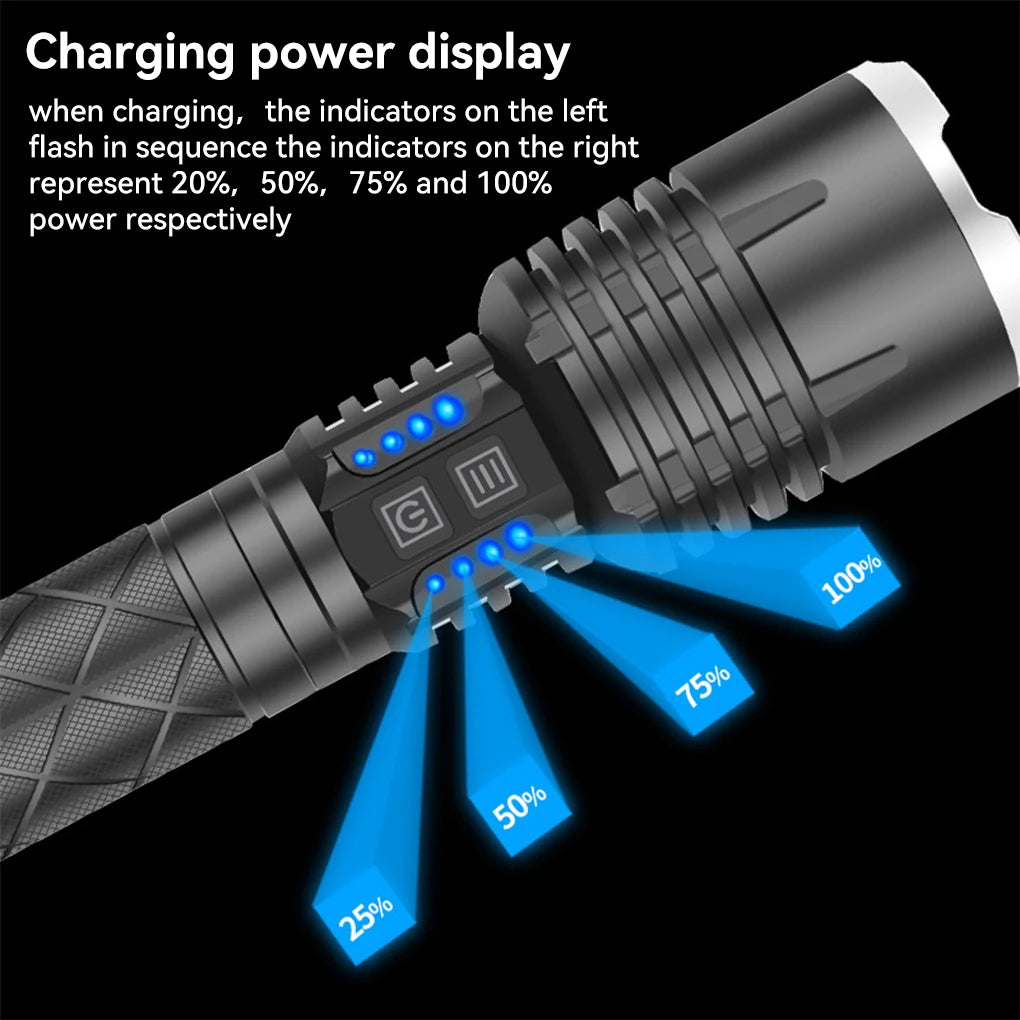 Flashlight Powerful XHP120 Rechargeable Torches Aluminium Alloy Outdoor