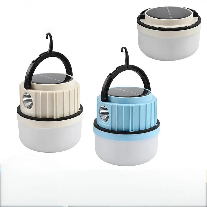 Waterproof Solar LED Camping Light Rechargeable Tent Lamp Portable Lanterns Outdoor Emergency Lights Market Energy Saving Bulb