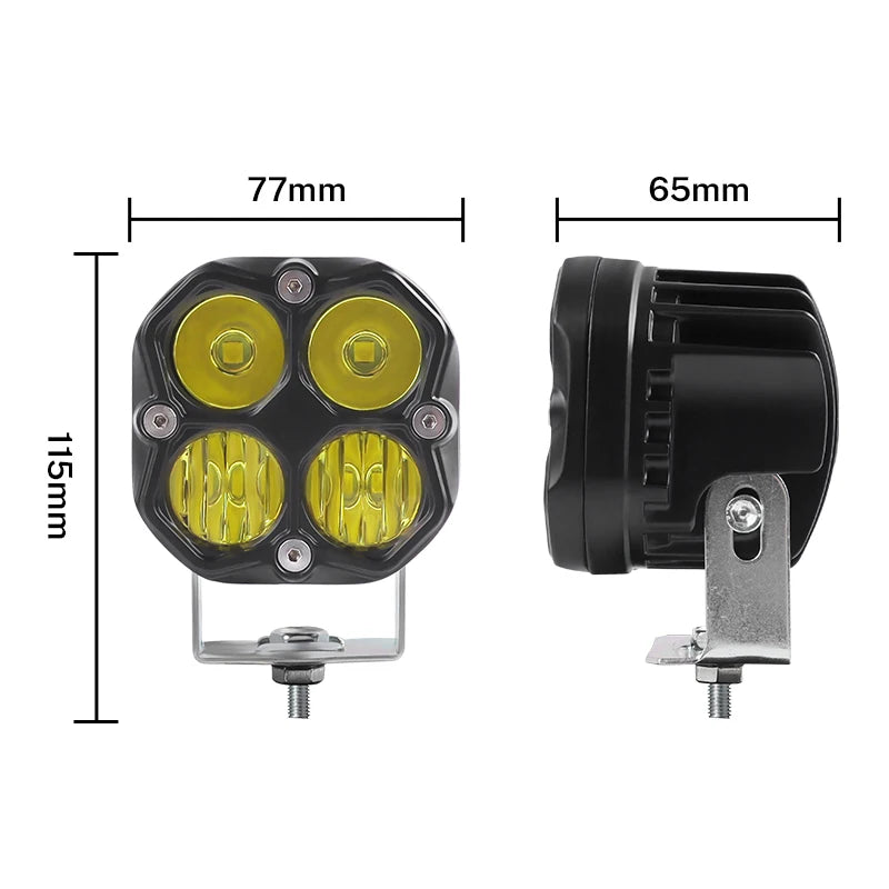Universal 3 Inch 40W LED Work Light Square Spot Flood Waterproof Driving Lamp Off Road Fog Lamp For Auto Pickup Truck 12V 24V
