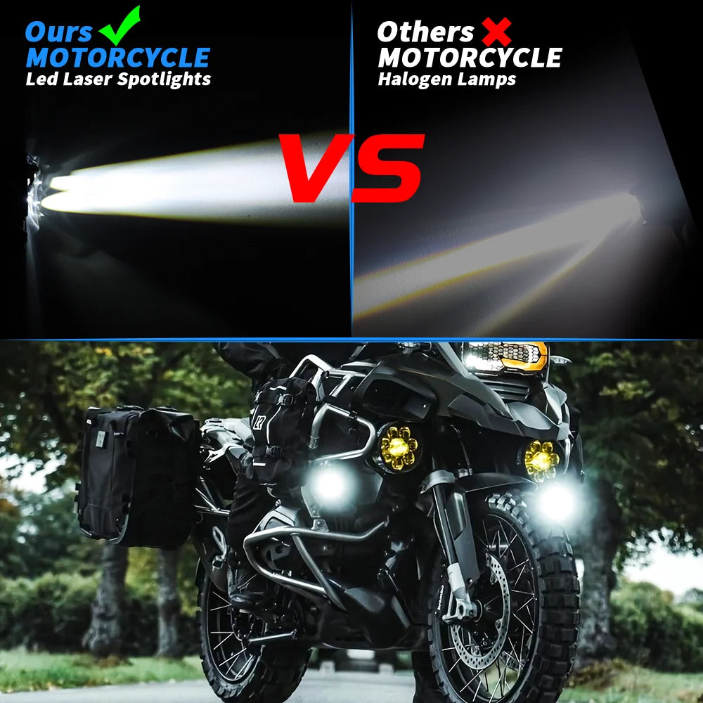 Motorcycle LED Light Headlight Motorcycle Fog Lights Led Auxiliary Driving Lamp Spotlight Dual Color farol Moto Fog Lamp
