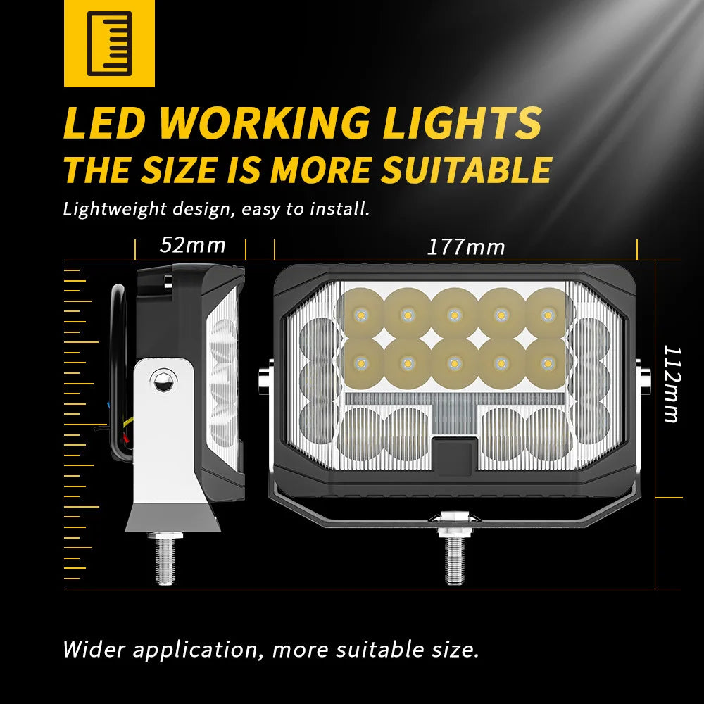 7" inch High Beam/Low Beam Combo With DRL Work Light Offroad Truck Car ATV UTV Bupmer Roof Spot Led Laser Driving Lights