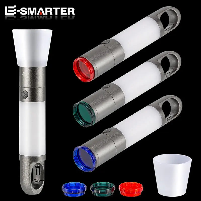 High Bright LED Flashlight Rechargeable Telescopic Portable Lamp Outdoor Camping COB Side Light with 3 Color Lens and Magnetic