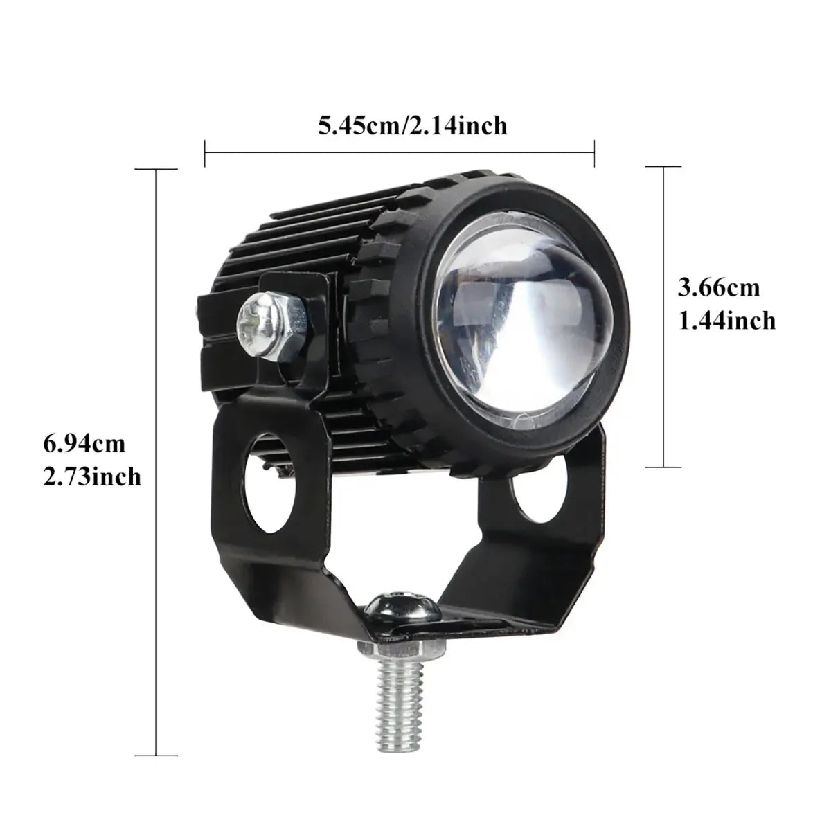 Motorcycle LED Lens Spotlight Dual-color High Low Beam External Headlight Auxiliary Fog Lamp Moto Driving Lamp