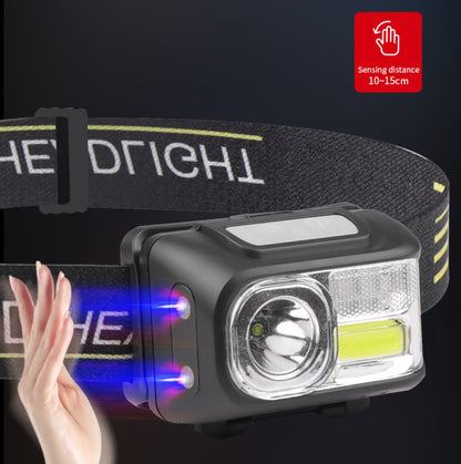 Built-in battery Waterproof LED Headlamp xpe+COB 8 Modes hiking USB Headlight Built-in Battery Suit for Fishing Camping