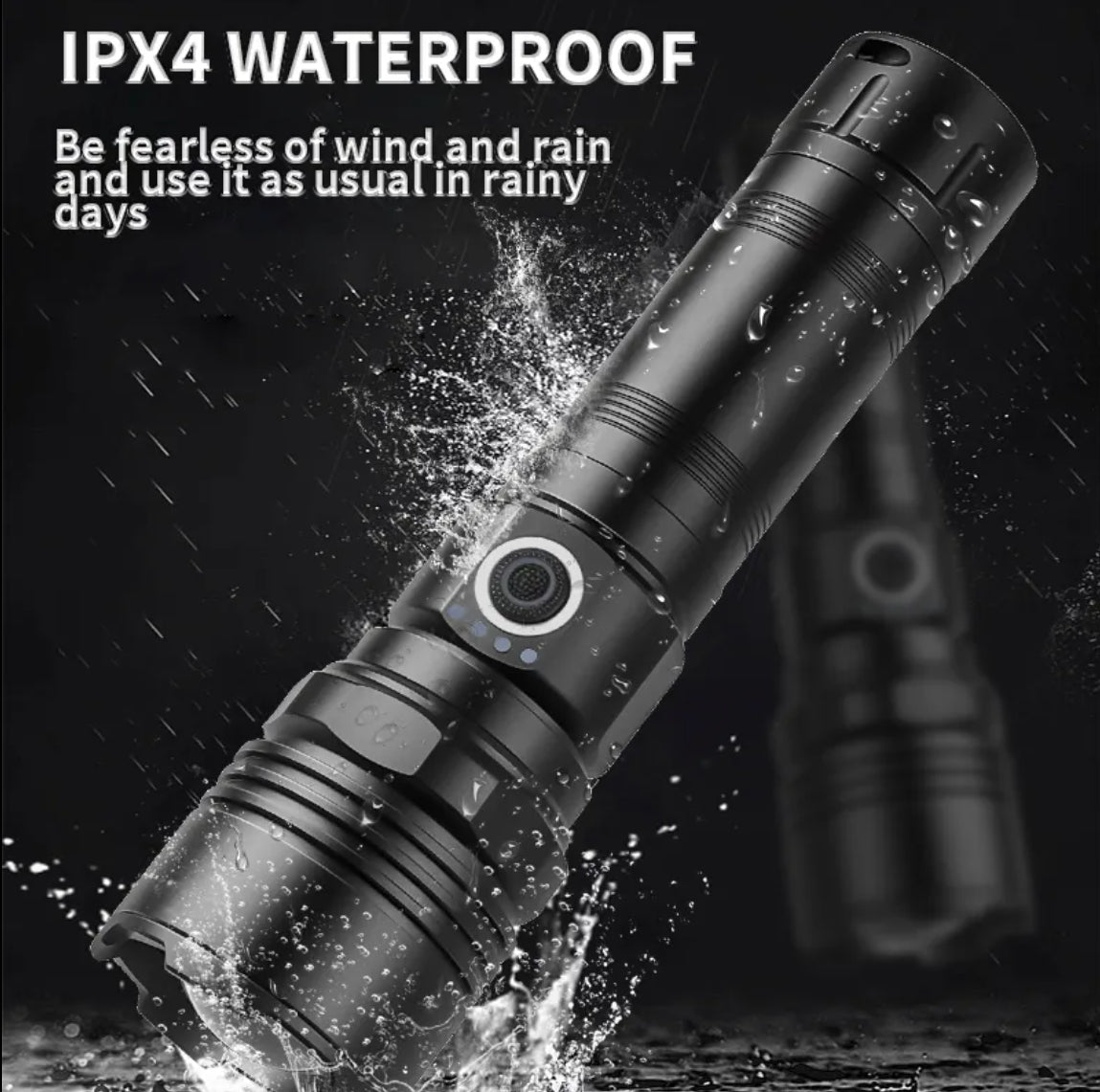 LED Flashlight Rechargeable Zoom Long Range Tactical Torch Light Super Bright Spotlight Camping Fishing Lamp