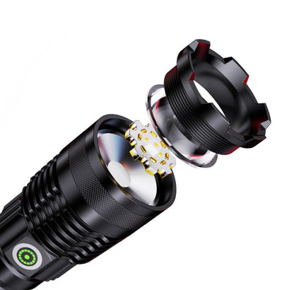 30W LED built-in battery Flashlight USB Rechargeable Range Torch Light Flashlights Camping Hand Lamp