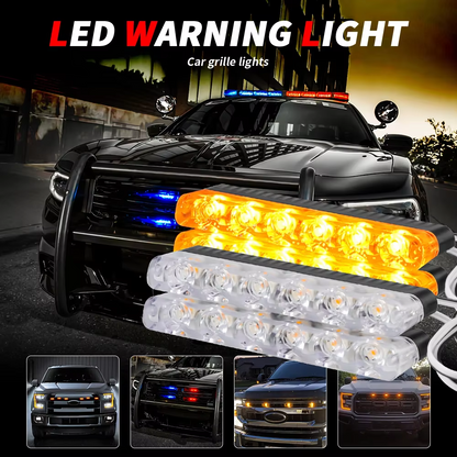 4X6 Car Led Grid Police Strobe Light Emergency Remote Wireless Control Grill Signal Warning Flashing Beacon Ambulance Lamps