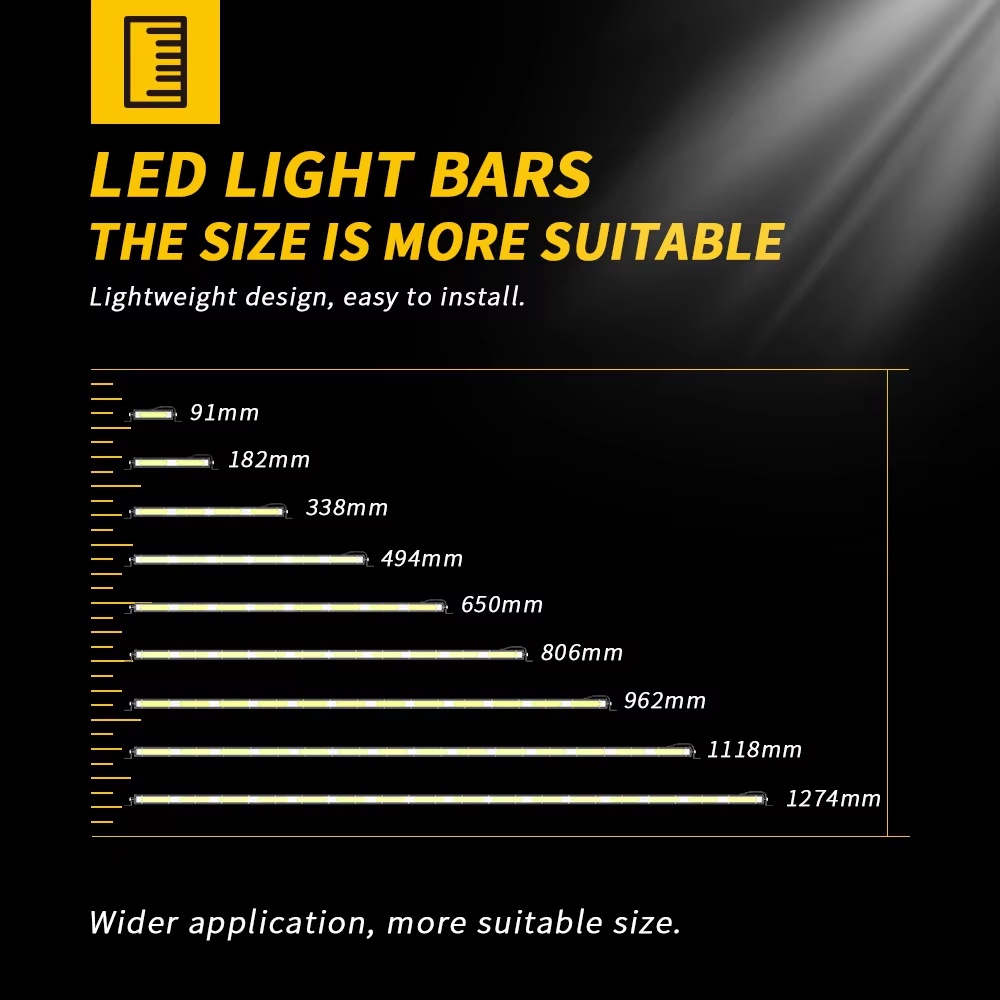 شريط إضاءة LED COB مقاوم للماء وخفيف الوزن للطرق الوعرة وضوء قيادة رفيع للشاحنات والشاحنات والسيارات الرياضية متعددة الأغراض والقوارب