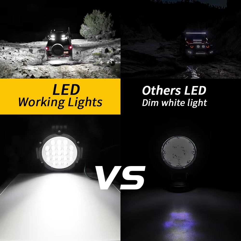 7 Inch LED Light IP67 With Stand LED Work Light Flood Light 63W For Pickup Truck Jeep Motorcycle ATV UTV SUV Boat