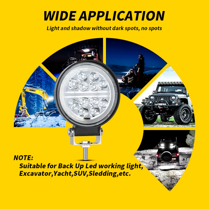 LED Tractor LIGHTS 4Inch Round 12LED Work Light 12V With Signal Light 4x4 Tractor Headlight Spotlight For Truck ATV