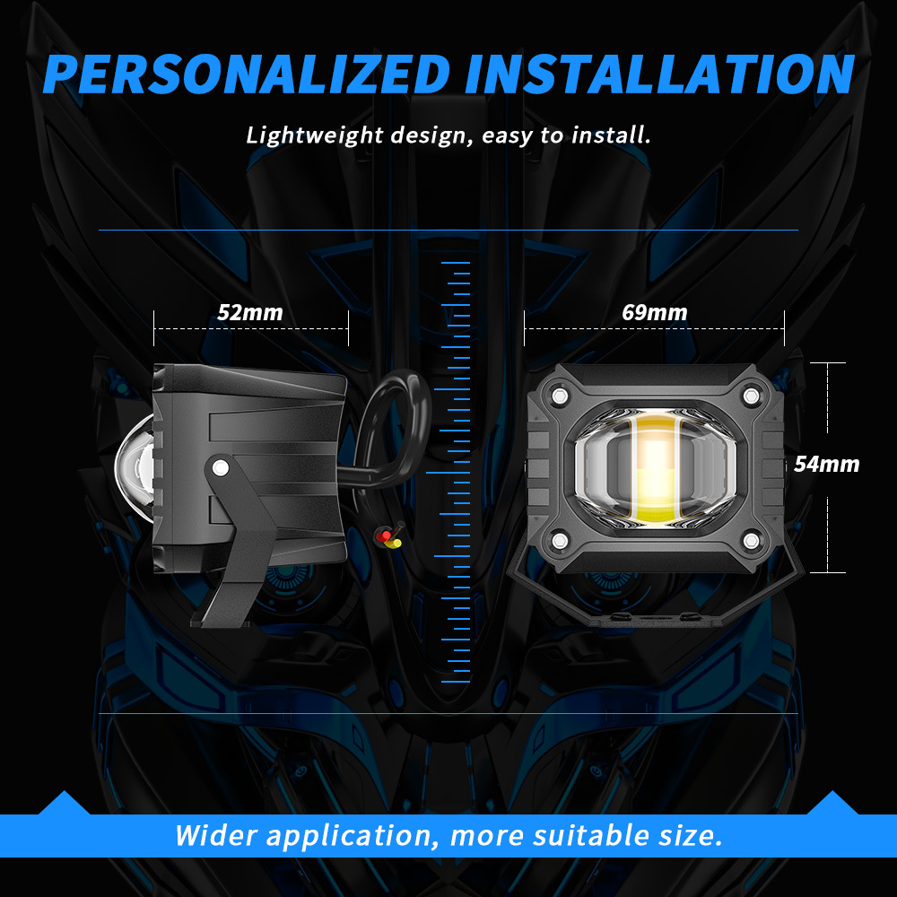 Luz antiniebla LED para automóvil, luz láser de haz alto, luz blanca/amarilla, foco para motocicleta, SUV, camión, ATV, motocicleta, scooter, luz de conducción antiniebla