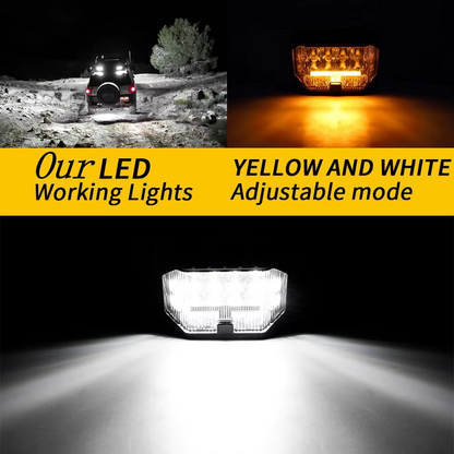 3'' inch Square AUTO LED Work Light Spot Flood Combo Beam With Amber DRL Turn Signal Led Driving Light For Tractor Truck ATV