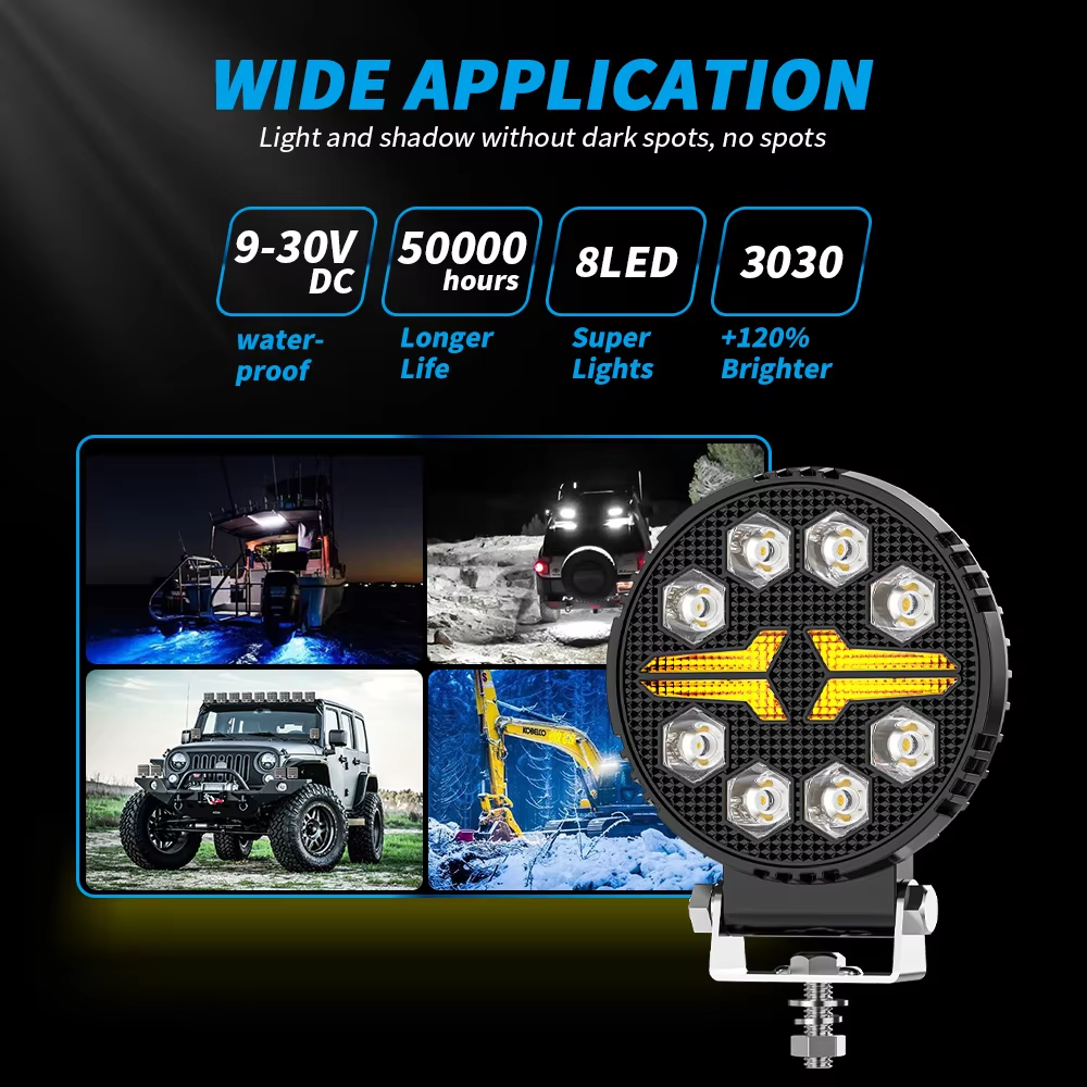 Car Motorcyc LED Light Bar Offroad 4 Inch Spotlights Fog Lamp 12-24V 22W Waterproof Truck Farm Tractor Boat SUV ATV  work Light