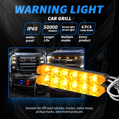 4X6 Car Led Grid Police Strobe Light Emergency Remote Wireless Control Grill Signal Warning Flashing Beacon Ambulance Lamps