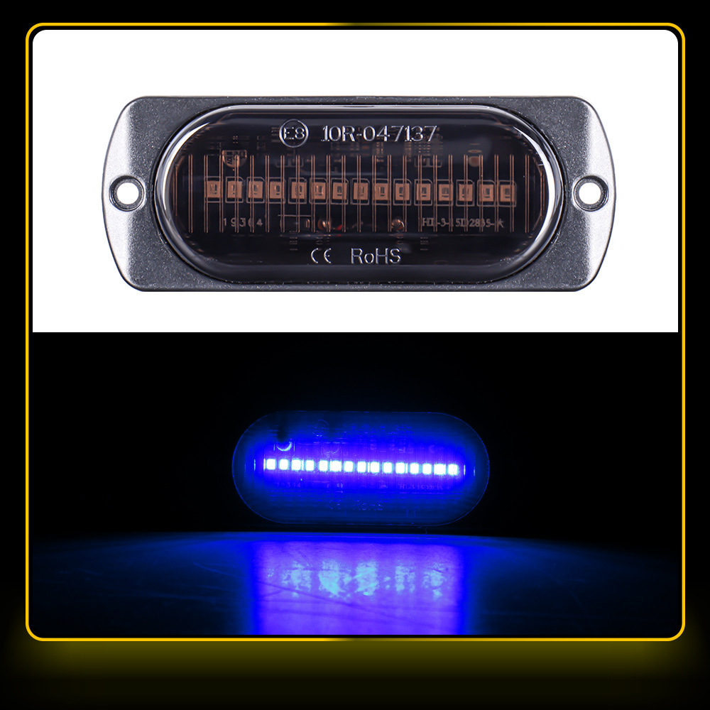 12V-24V 15 LED Side Marker Warning Light Grille Light Bar Clearance Beacon Lamp Traffic Light Truck Trailer Lorry 4 colors