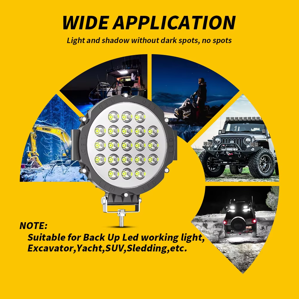 7 Inch LED Light IP67 With Stand LED Work Light Flood Light 63W For Pickup Truck Jeep Motorcycle ATV UTV SUV Boat