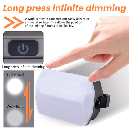 High Brightness 4000mAh Rechargeable Outdoor LED Type-c Charging Portable Lighting Lamp Magnet Hook Work Light