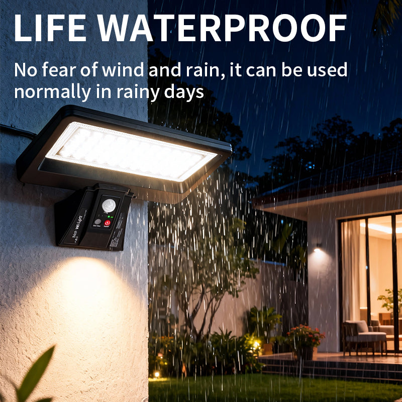 Solar Outdoor Wall Light 35+30 LED 6000K Daylight Dusk to Dawn Motion Sensor with Remote Control 4 Modes Sensor Light SWO1