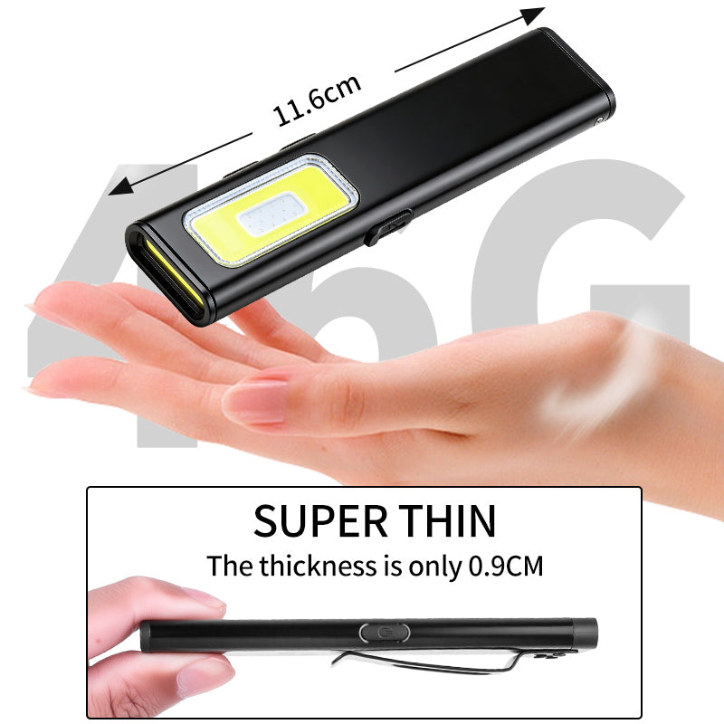 Multifunctional COB LED Flashlight Alarm 8-in-1 USB Rechargeable Aluminum Alloy IP44 600-1000 Lumens Diving EDC Magnetic Work X615B