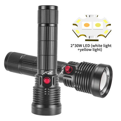 30W LED Press Magnetic Controlled Switch IPX8 Waterproof Amphibious Freediving Scuba Submersible Diving Flashlight Diving Light D300