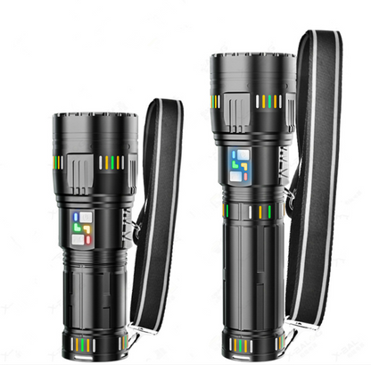 High Power LED Flashlight Powerful TYPE-C Rechargeable Flashlight With Side Light Torch For Outdoor Camping Hiking