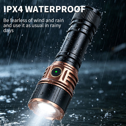 1200LM High Lumens LED Flashlight 30W LED White Flashlight USB Rechargeable Emergency Flashlight for Night Running Camping JC-214