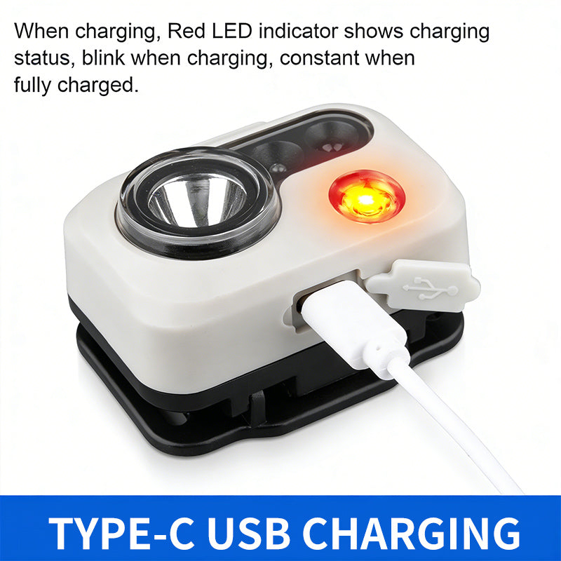 Rechargeable Headlight 400LM White Light 90° Adjustable USB-Type C Lightweight for Night and Outdoor Activities Sensor Headlamp DH02