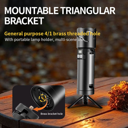 High Bright 30W 1200M Zoom LED Flashlight 5500mAh USB Power Bank High Lumen IP54 Waterproof Aluminum Alloy 8 Modes Adjustable Beam F450