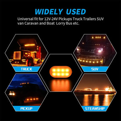 Motorcycle LED Car Truck Emergency Flasher Dash Strobe Warning Light 8LED Flashing Mode 12V Bulb Lamp Accessories