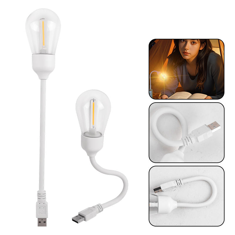 New USB Mini Bulb USB Direct Charge Tungsten Light Warm Yellow Working Night Reading Light Work LED Light HP-2402
