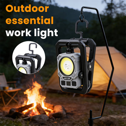 1200lm Multifunctional Worklight 360 Rotated Rechargeable Hook Magnetic Waterproof IP44 Portable COB Flashlight for Workshop