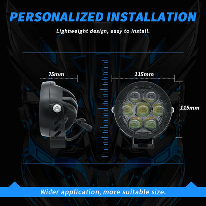 LED White/Yellow Work Headlight Fog Light For Motorcycle Offroad Truck BUS ATV UTV 9-60V DC Super Bright Lamp