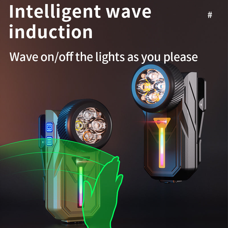 Multifunctional Tactical EDC Flashlight 4-in-1 LED USB Rechargeable Multi-Color RGB Side Light 90 Adjustable Clip Magnet K370
