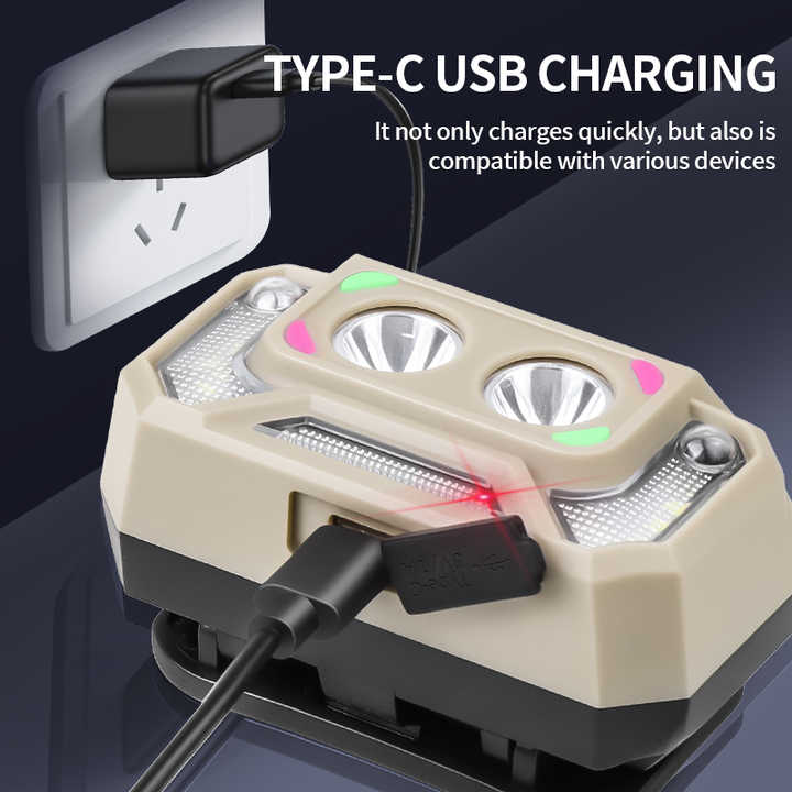LED Induction Super Bright Headlight Built-in Battery Rechargeable Waterproof Portable Headlamp Outdoor Camping Fishing Light