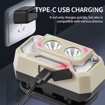 LED Induction Super Bright Headlight Built-in Battery Rechargeable Waterproof Portable Headlamp Outdoor Camping Fishing Light