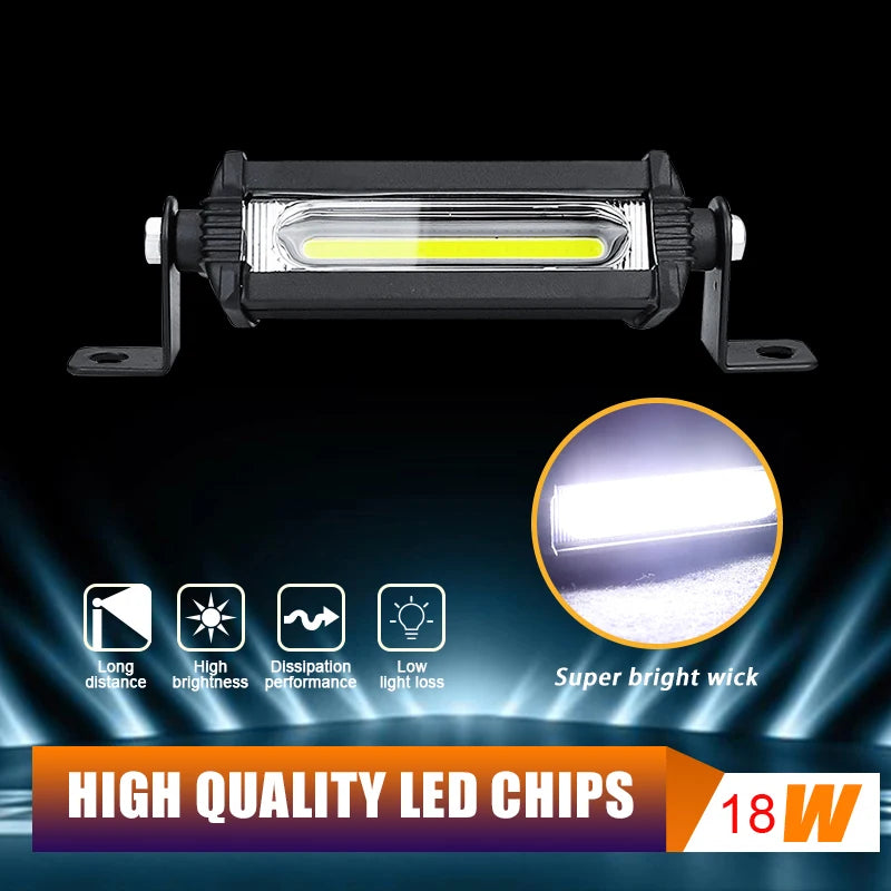 Barra de luz LED de trabajo COB de 4 pulgadas para coche, lámpara de foco todoterreno de 12 V y 24 V para SUV, ATV, camión, 4x4, UAZ, barco, motocicleta, faro antiniebla automático