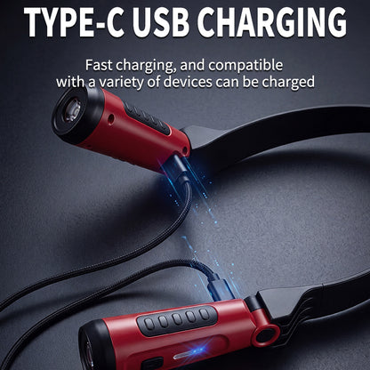 LED Neck Light USB Rechargeable Headlamp Double-press Switch 90° Adjustment for Night Running Camping Work Lamp G904
