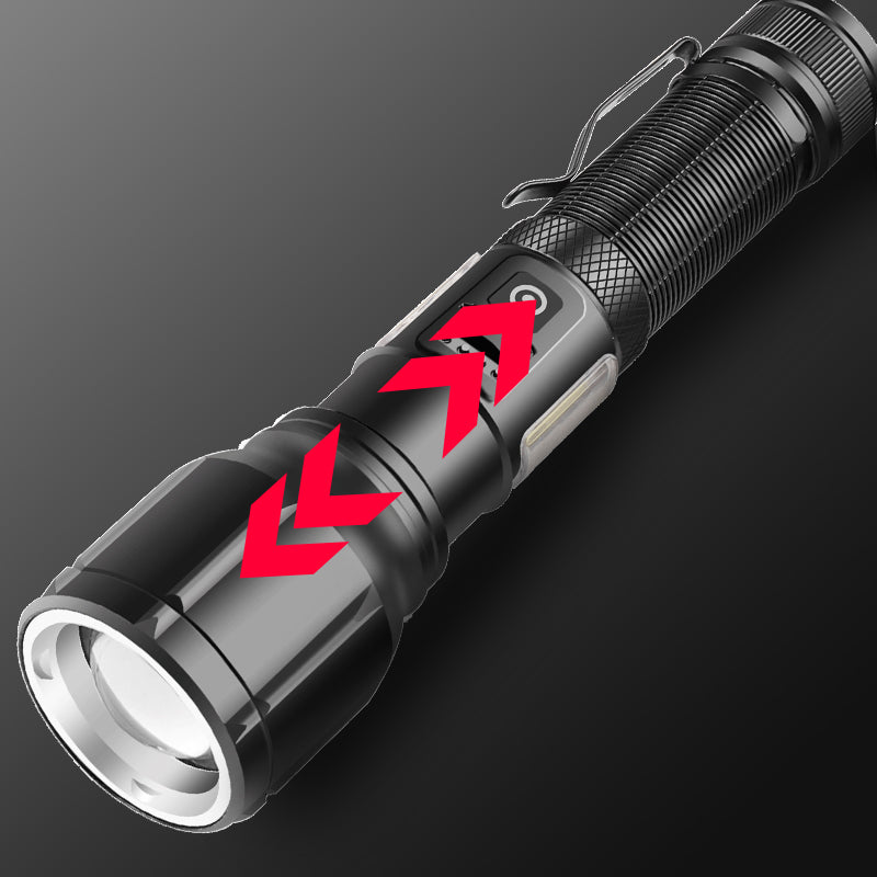 Torch LED Rechargeable Flashlight Portable USB Charging Flashlight High Power Bank Camping Waterproof Long Range Lantern
