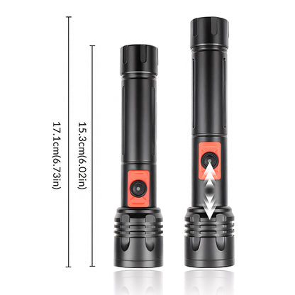 Powerful LED Flashlight Aluminum Alloy Portable Torch USB ReChargeable Outdoor Tactical Zoom Camping Waterproof Flash Light
