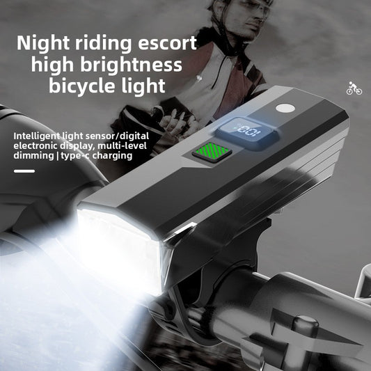 Bicycle Taillight Rear ABS Night Riding Headlight Type-C Charging Electric Display 500 Battery Bicycle Accessories HS-B7