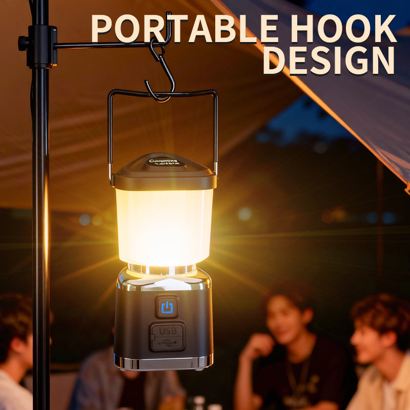 Multifunctional LED Camping Lantern 3-Color Light 3000mAh USB Type C Rechargeable with Power Bank Output L2510